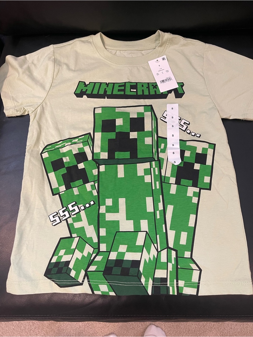 Kids' Minecraft Creeper Graphic Tee - Light Green